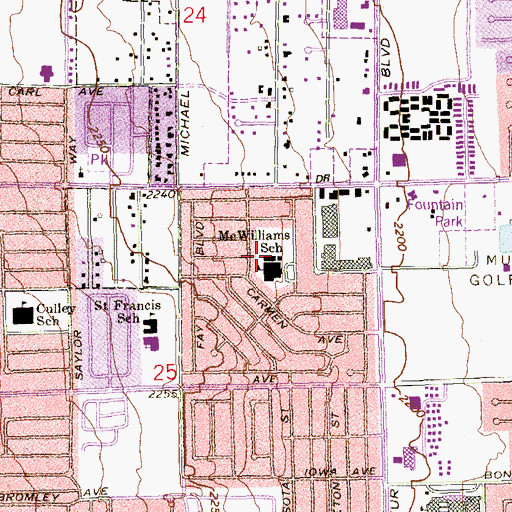 Topographic Map of McWilliams Playground, NV