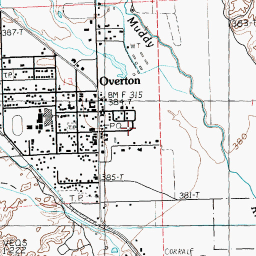 Topographic Map of Overton Park, NV