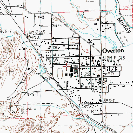 Topographic Map of Overton Pool, NV