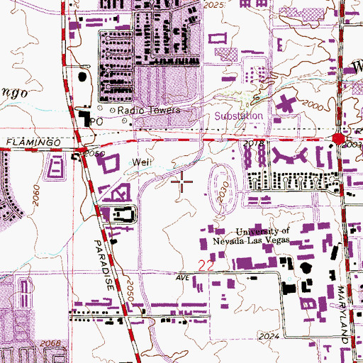 Topographic Map of Peter Johann Soccer Field, NV