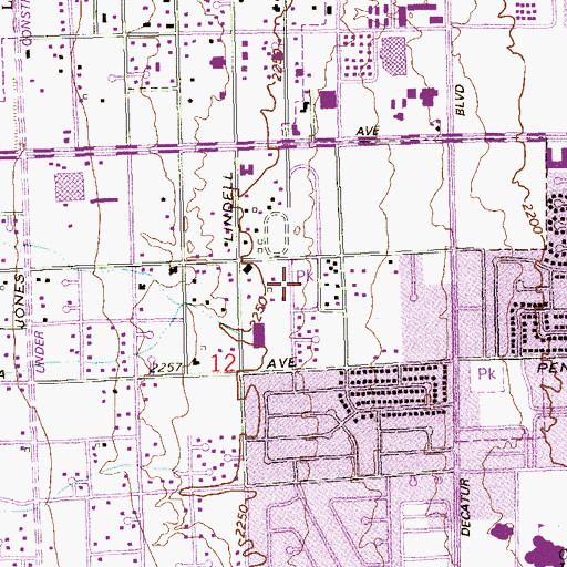 Topographic Map of Potosi Park, NV