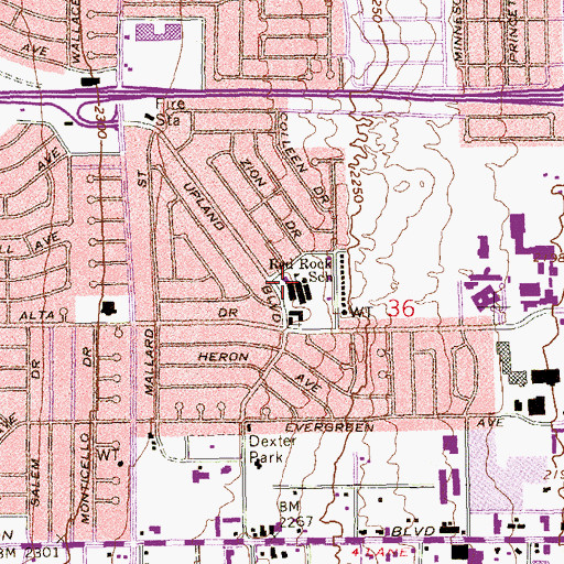 Topographic Map of Red Rock Playground, NV