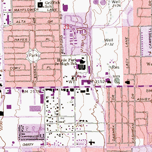 Topographic Map of Rotary Park, NV