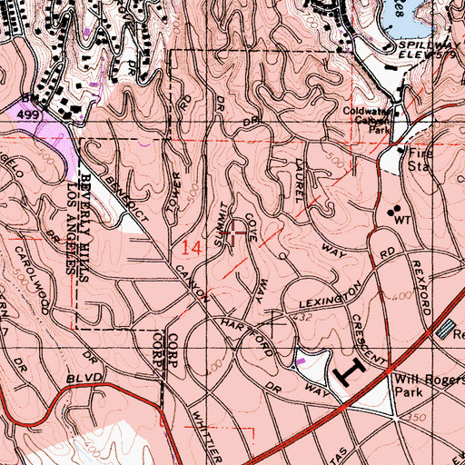 Topographic Map of Peavine Canyon, CA