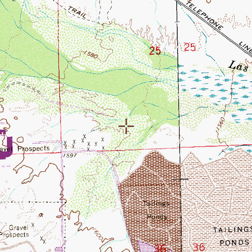 Topographic Map of Silver Bowl Park, NV