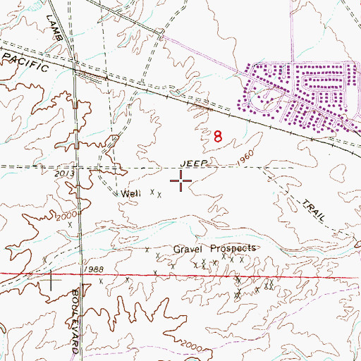 Topographic Map of Silver Springs Park, NV