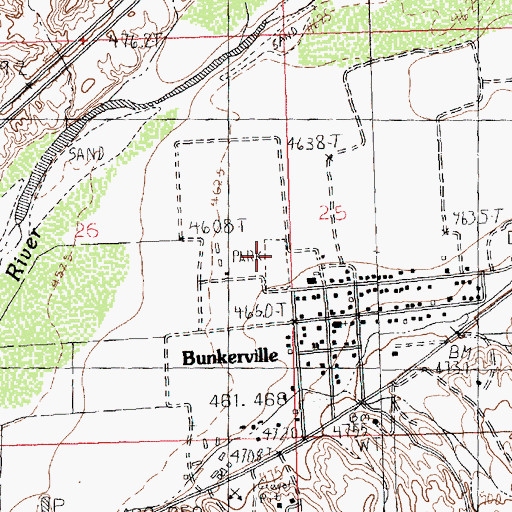 Topographic Map of Thomas Leavitt Memorial Park, NV