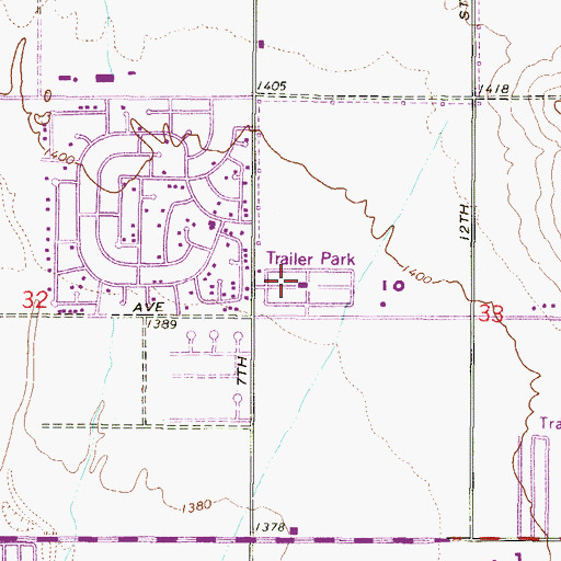 Topographic Map of Bona Venture Mobile Home Park, AZ