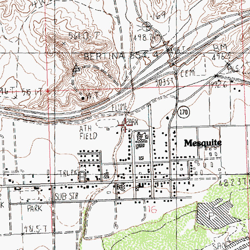 Topographic Map of Virgin Valley School Park, NV