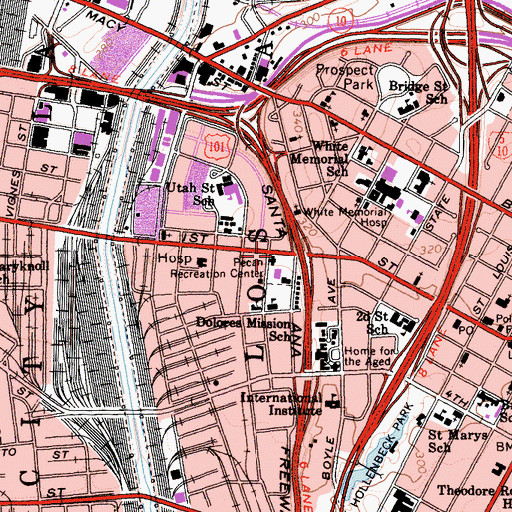 Topographic Map of Pecan Recreation Center, CA