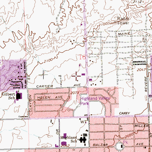 Topographic Map of Walker Pool, NV