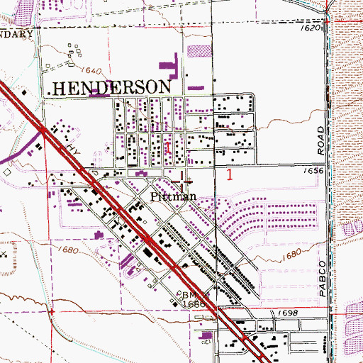 Topographic Map of Wells Park, NV