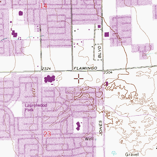 Topographic Map of West Flamingo Park, NV