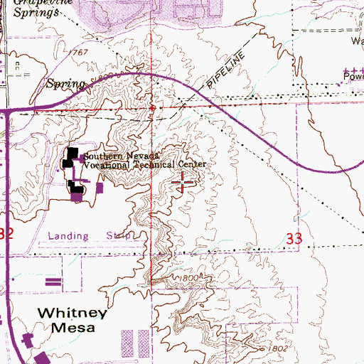 Topographic Map of White School Park and Sports Field, NV