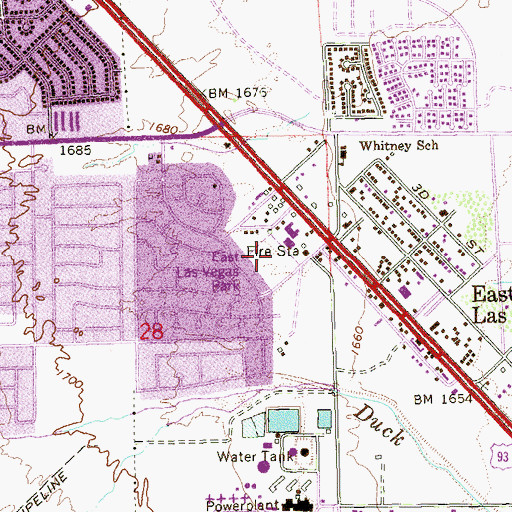 Topographic Map of Whitney Park, NV