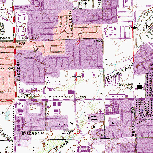 Topographic Map of Winchester Park, NV