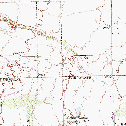 Topographic Map of Meadow Mesa Post Office, NV
