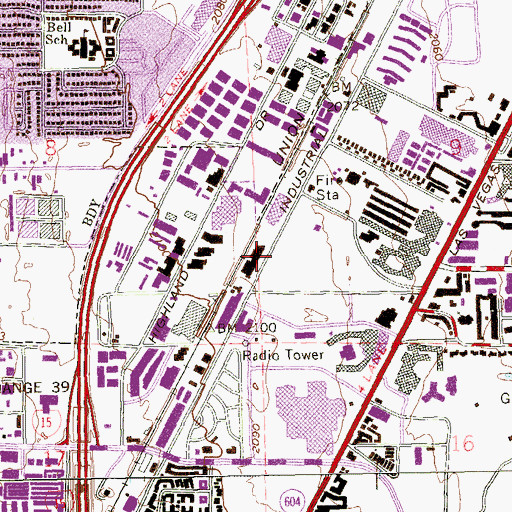 Topographic Map of Strip Station Post Office, NV
