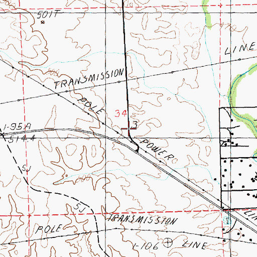Topographic Map of Ute Perkins Elementary School, NV