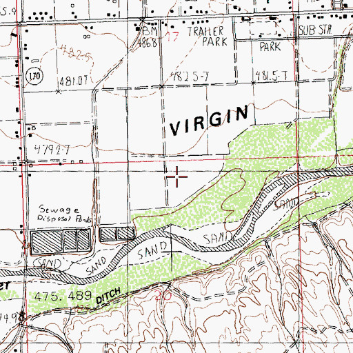 Topographic Map of Hughes Middle School, NV