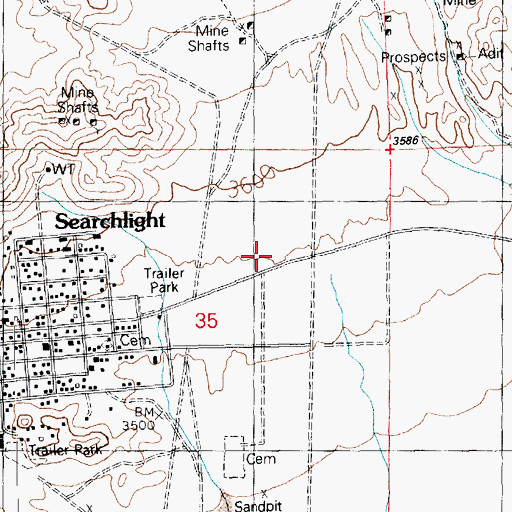 Topographic Map of Reid Elementary School, NV