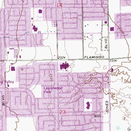 Topographic Map of Guinn School Park, NV