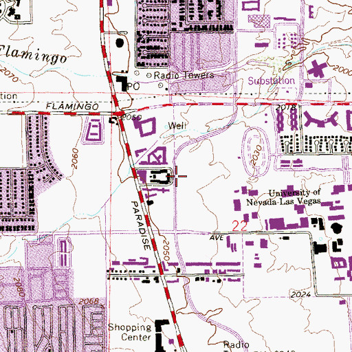 Topographic Map of Myron Partridge Track Stadium, NV