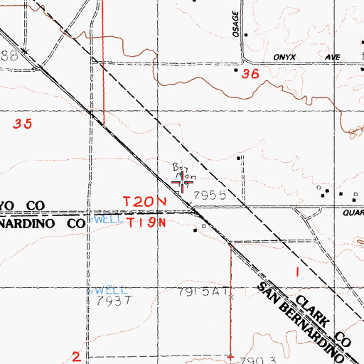 Topographic Map of Peace Park, NV