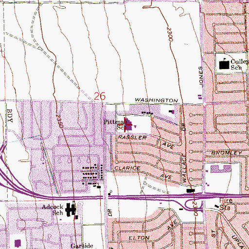 Topographic Map of Pittman Playground, NV