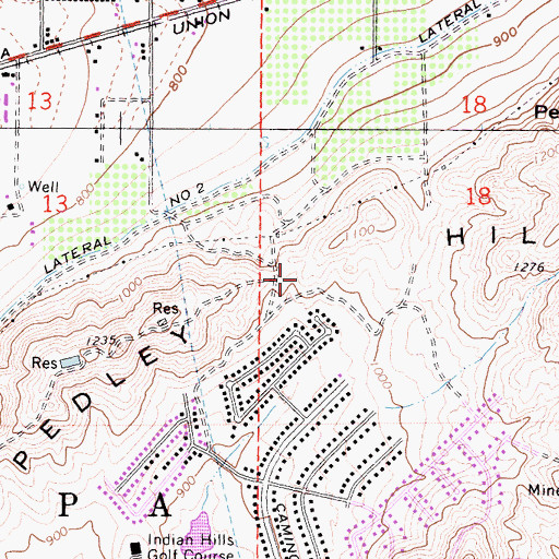 Topographic Map of Pedley Hills, CA