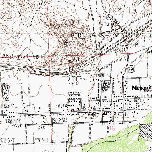 Topographic Map of Recreation Center Park, NV