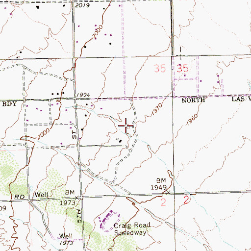 Topographic Map of Tam Park, NV