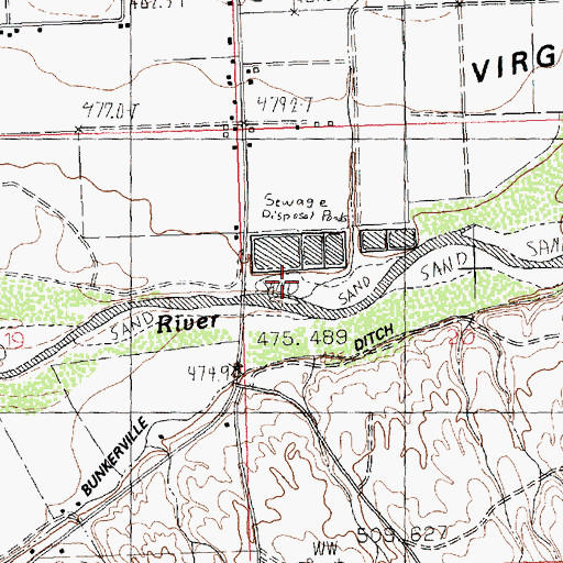 Topographic Map of Trailside Park, NV