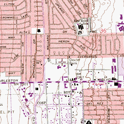 Topographic Map of Upland Bible Church, NV
