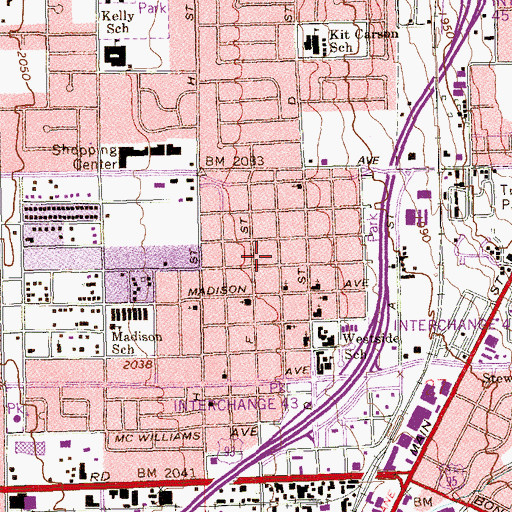 Topographic Map of Victory Missionary Baptist Church, NV