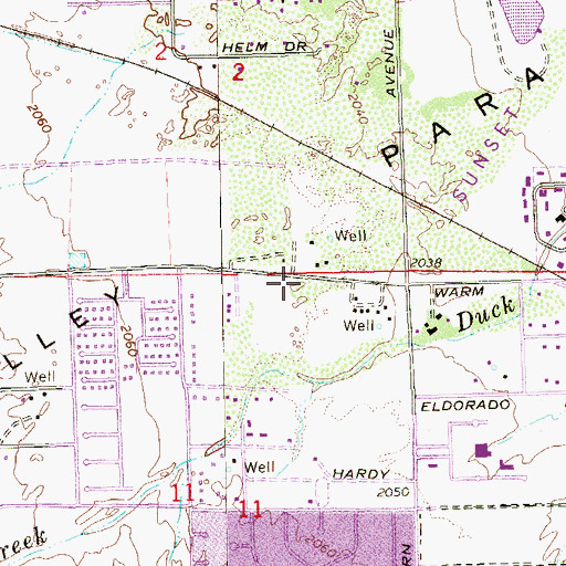 Topographic Map of Warm Springs Baptist Church, NV