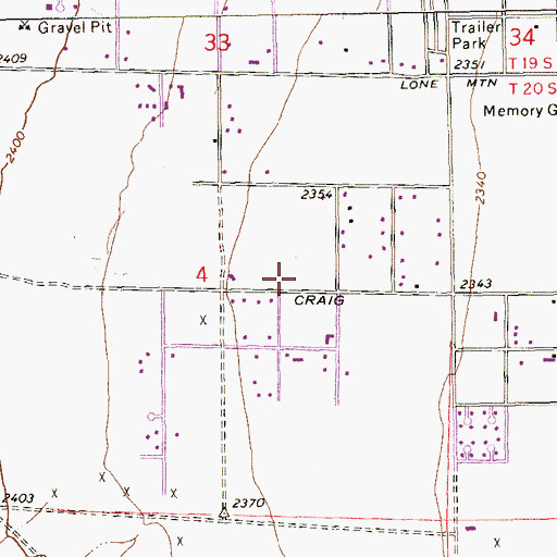 Topographic Map of West Craig Road Baptist Church, NV