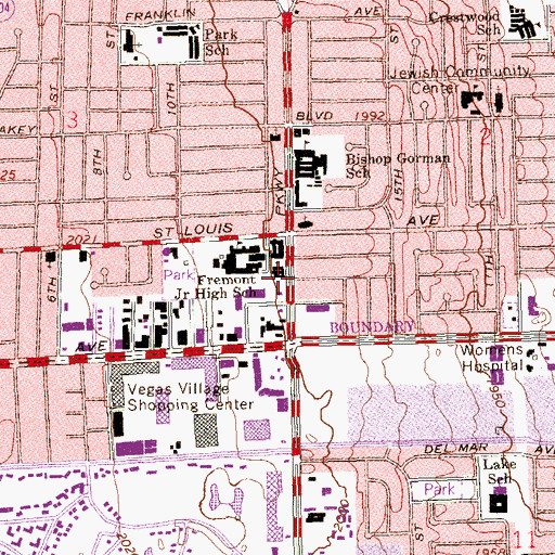Topographic Map of Yung Kwang Korean Church, NV