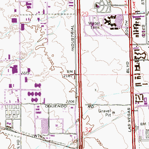 Topographic Map of Interchange 36, NV