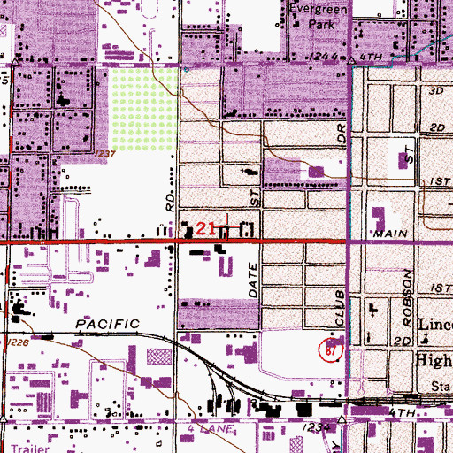 Topographic Map of Bonds Trailer Park, AZ