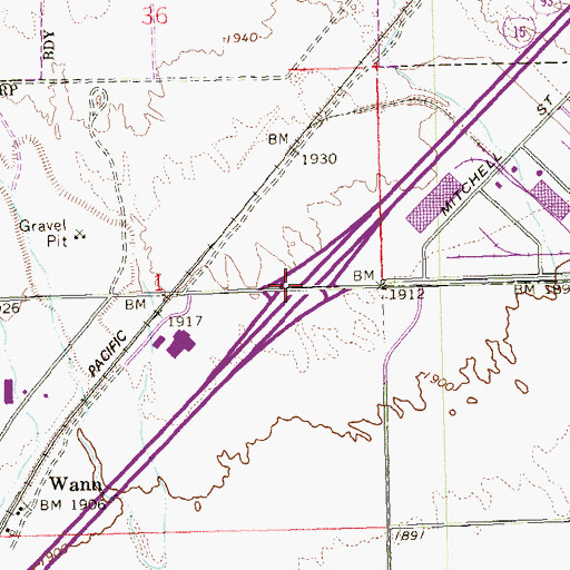 Topographic Map of Interchange 48, NV