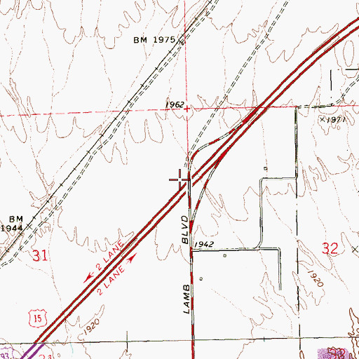 Topographic Map of Interchange 50, NV
