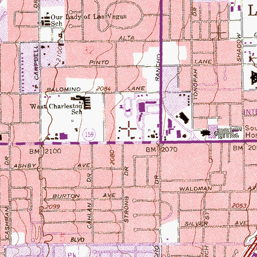 Topographic Map of Las Vegas Surgical Center, NV