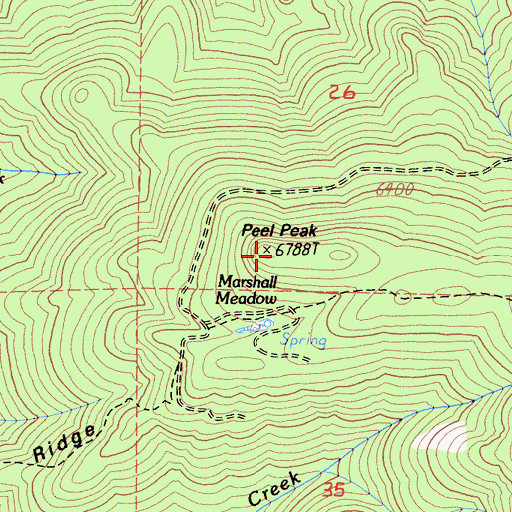 Topographic Map of Peel Peak, CA