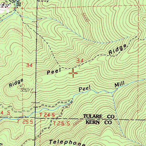 Topographic Map of Peel Ridge, CA