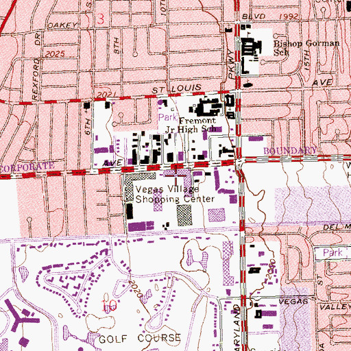 Topographic Map of Asian Town USA Shopping Center, NV
