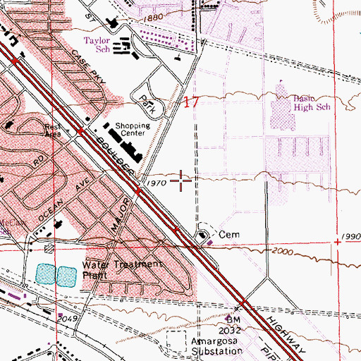 Topographic Map of Boulder Marketplace Shopping Center, NV