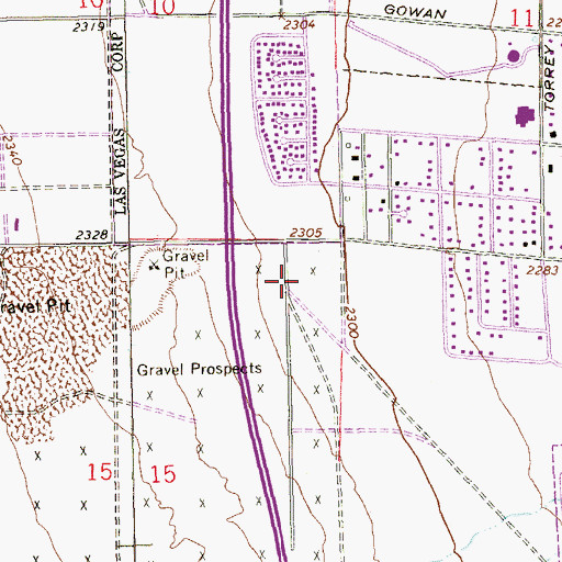 Topographic Map of Cheyenne Commons Shopping Center, NV