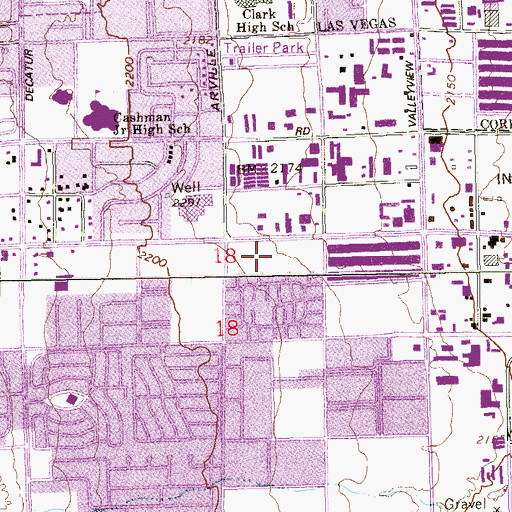 Topographic Map of Chinatown Plaza Shopping Center, NV
