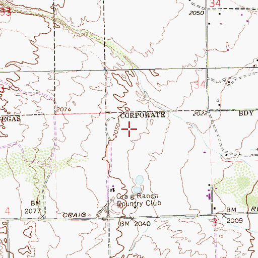 Topographic Map of Craig Ranch Golf Course, NV